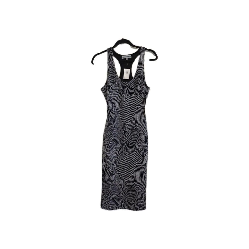 NWT Almost Famous Women's Dress Sparkly Black White Size Medium Razorback